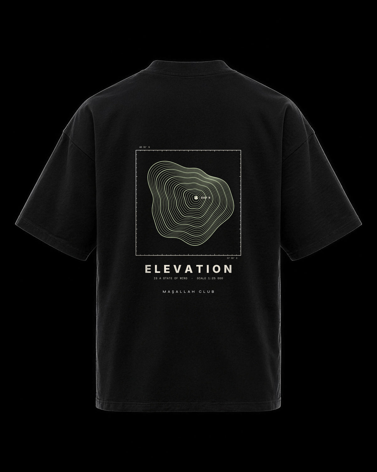 Elevation Tee siyah, sırt baskısı