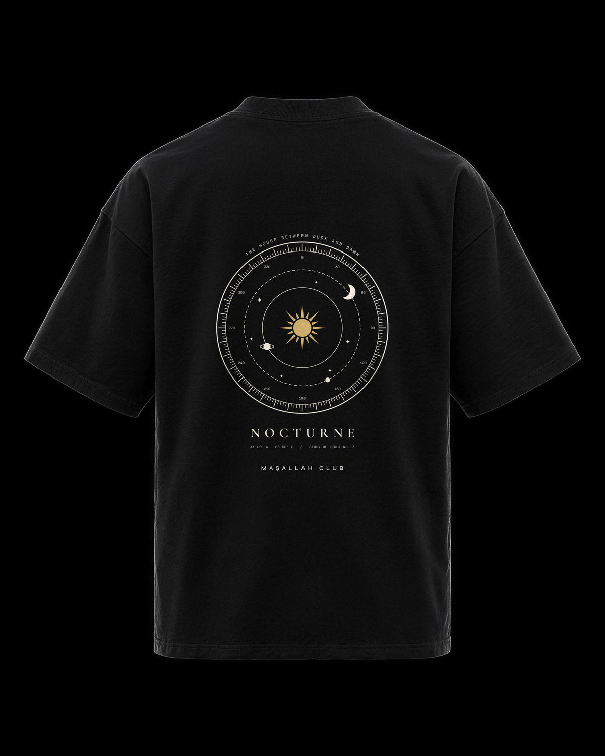 Nocturne Tee siyah, sırt baskısı