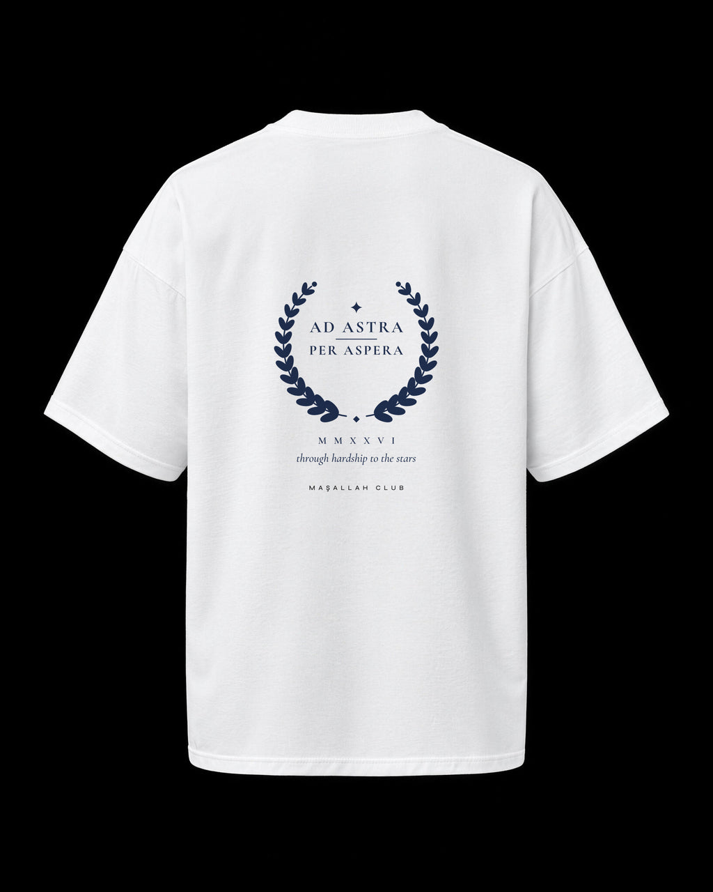 Ad Astra Tee beyaz, sırt baskısı