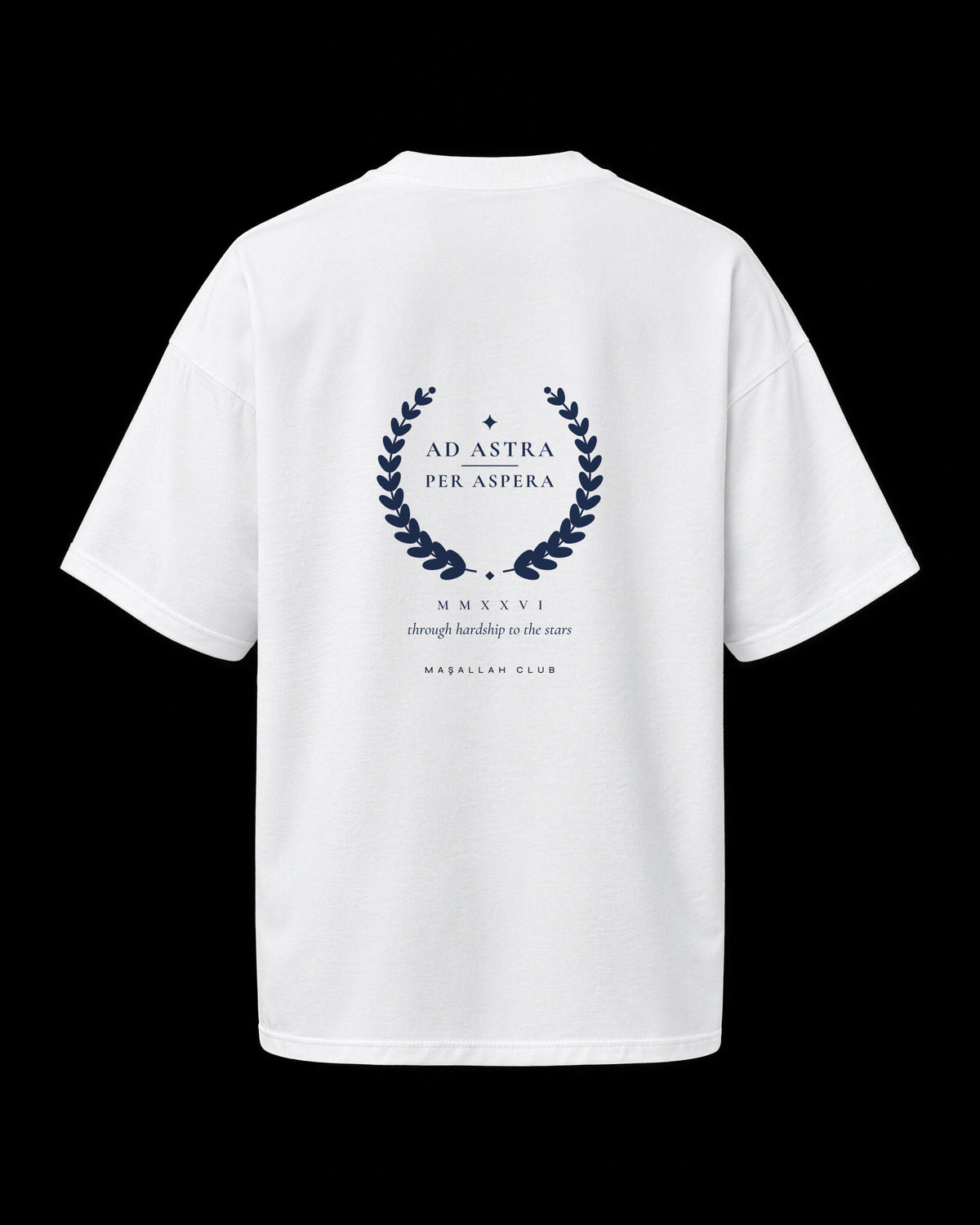 Ad Astra Tee beyaz, sırt baskısı