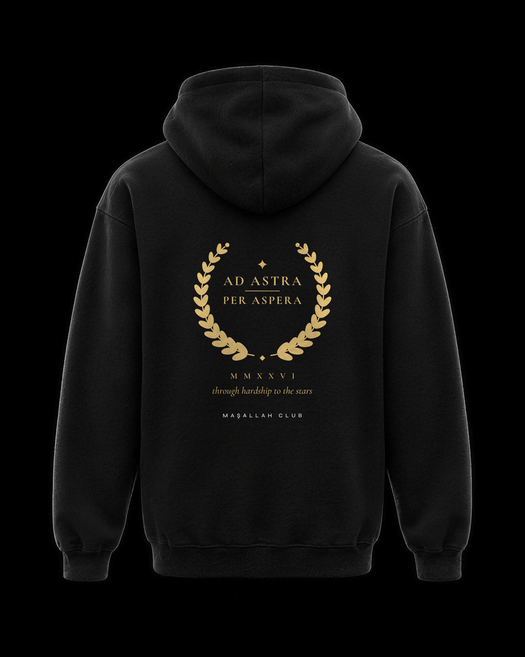 Ad Astra Hoodie siyah, sırt baskısı