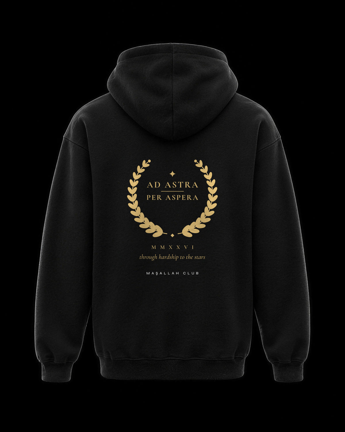 Ad Astra Hoodie siyah, sırt baskısı