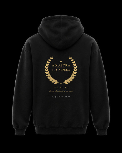 Ad Astra Hoodie siyah, sırt baskısı