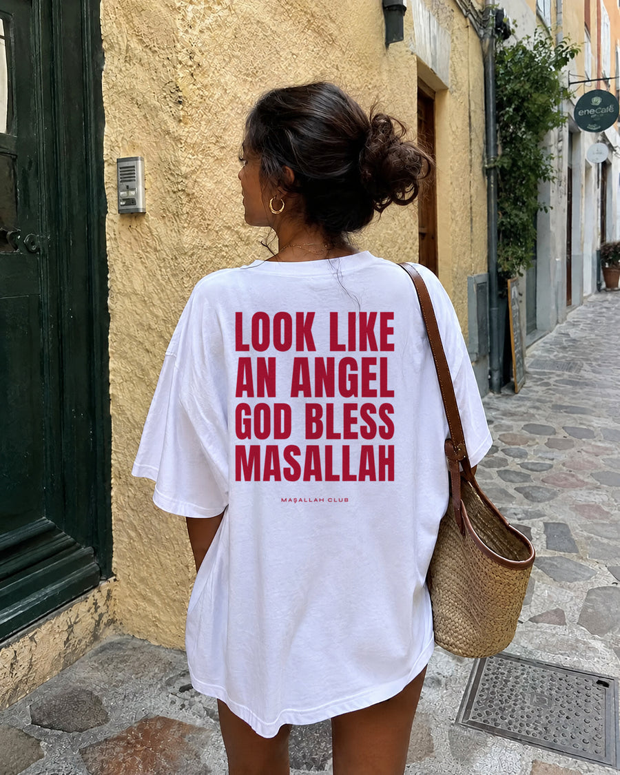 Maşallah Club Angel Tee Kırmızı Blok, sırt baskısı