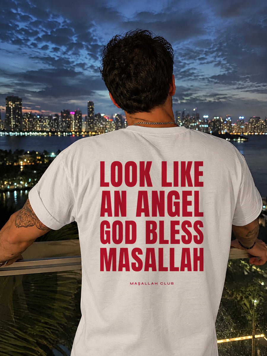 Maşallah Club Angel Tee Kırmızı Blok, sırt baskısı