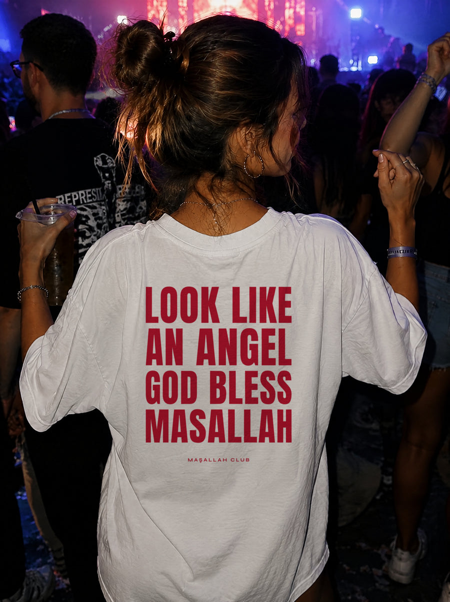 Maşallah Club Angel Tee Kırmızı Blok, sırt baskısı