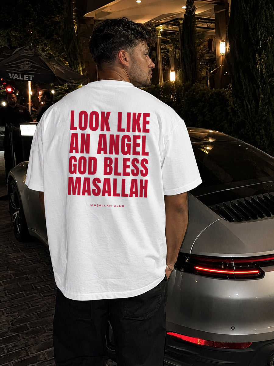Maşallah Club Angel Tee Kırmızı Blok, sırt baskısı
