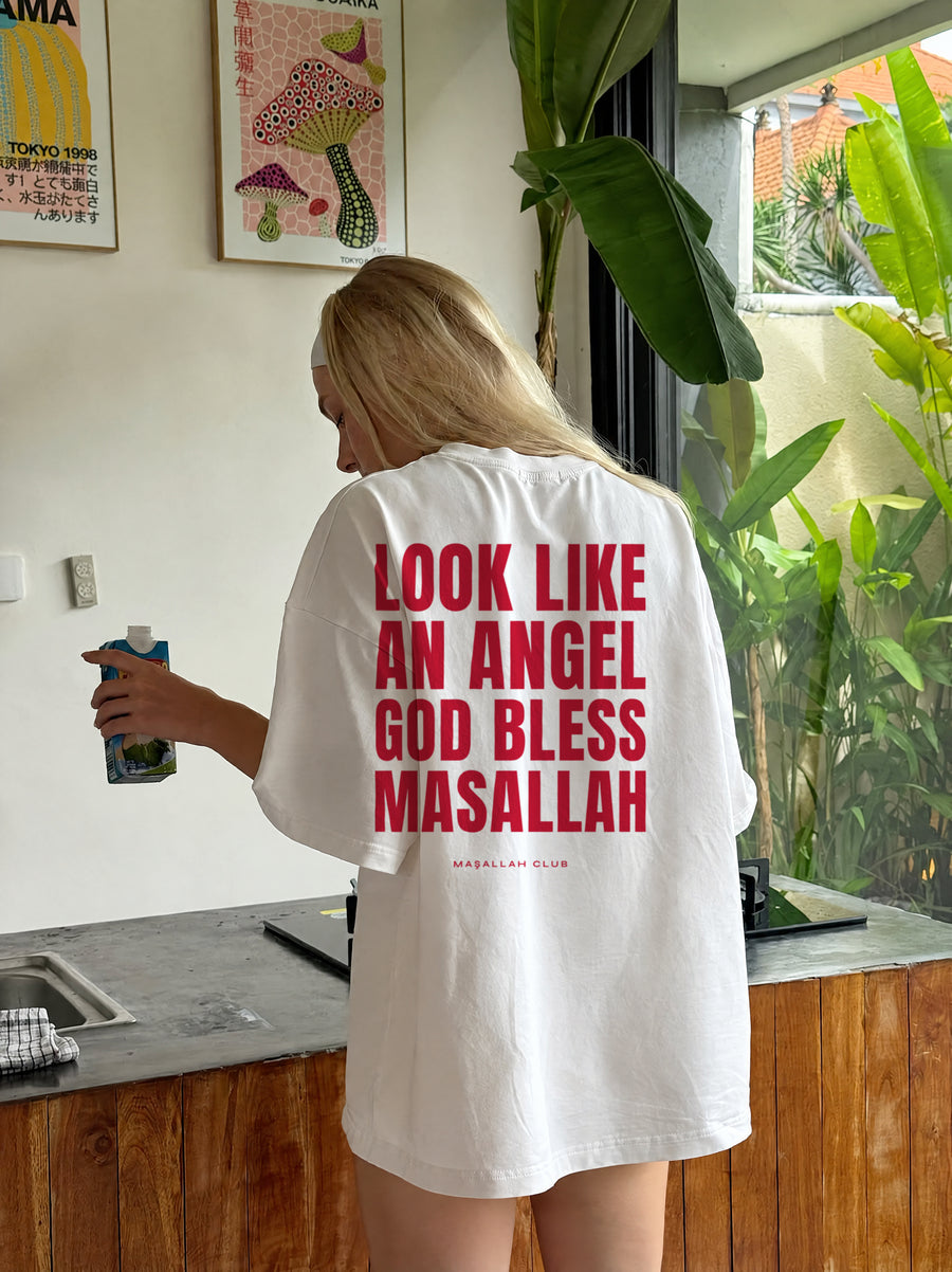 Maşallah Club Angel Tee Kırmızı Blok, sırt baskısı
