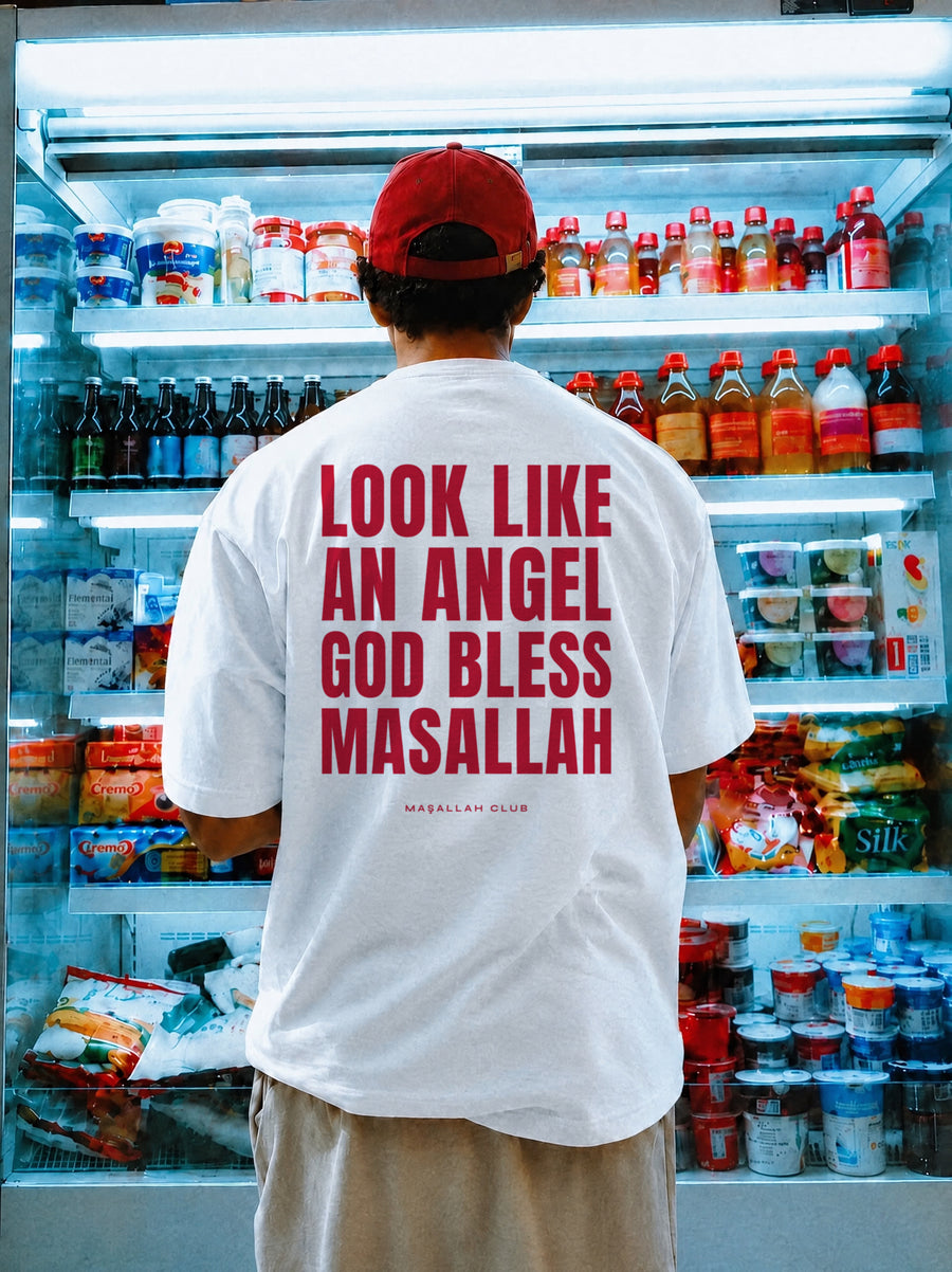 Maşallah Club Angel Tee Kırmızı Blok, sırt baskısı