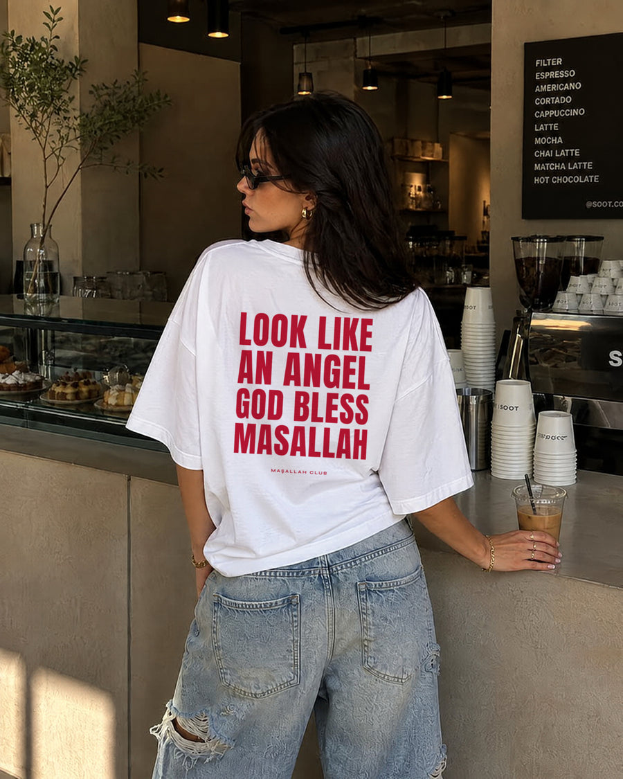 Maşallah Club Angel Tee Kırmızı Blok, sırt baskısı