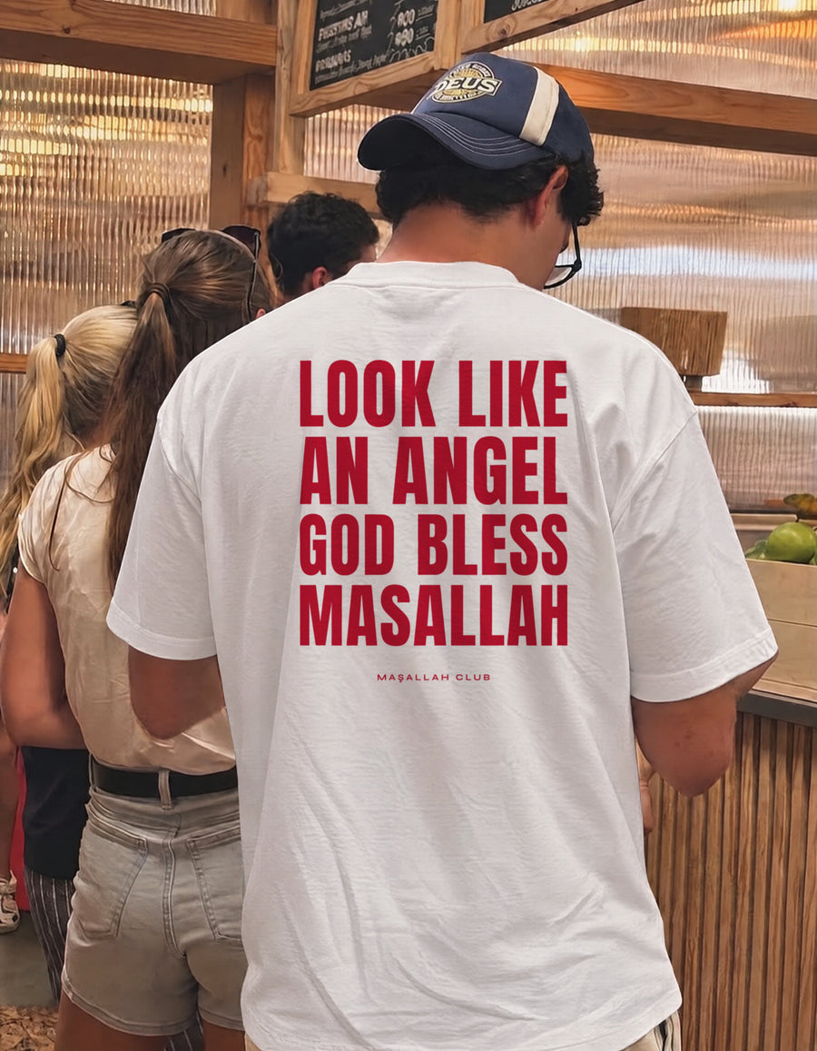 Maşallah Club Angel Tee Kırmızı Blok, sırt baskısı