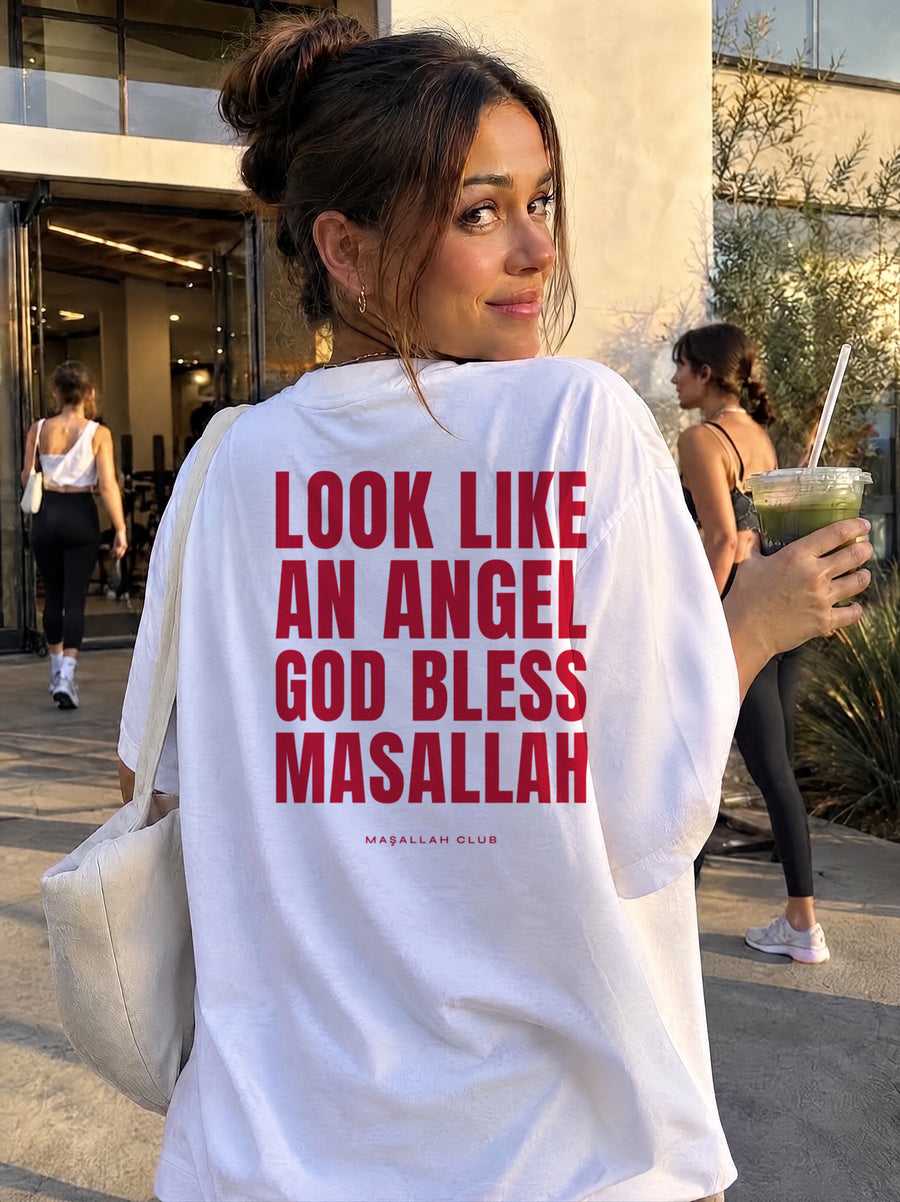 Maşallah Club Angel Tee Kırmızı Blok, sırt baskısı