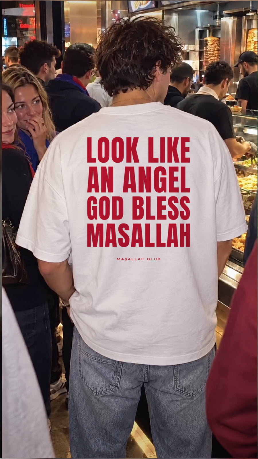 Maşallah Club Angel Tee Kırmızı Blok, sırt baskısı