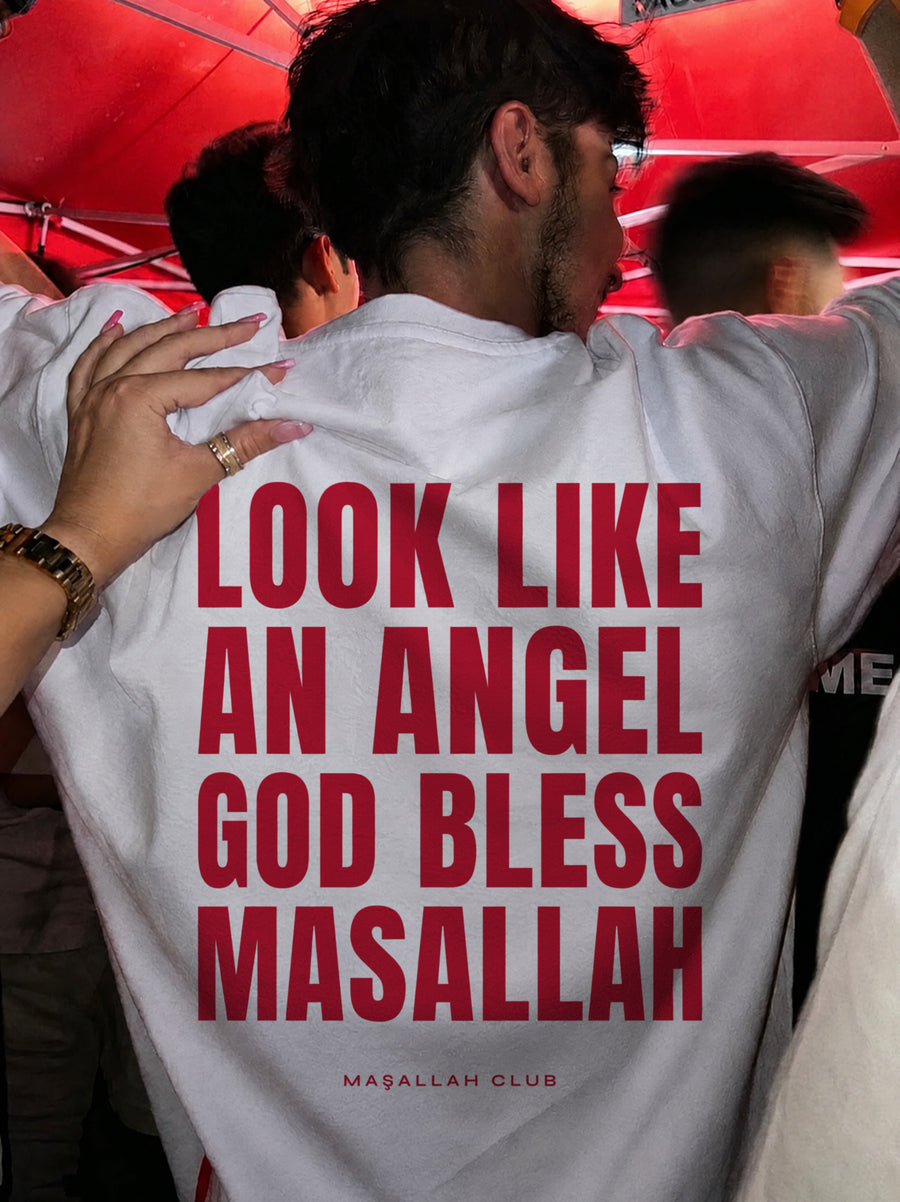 Maşallah Club Angel Tee Kırmızı Blok, sırt baskısı