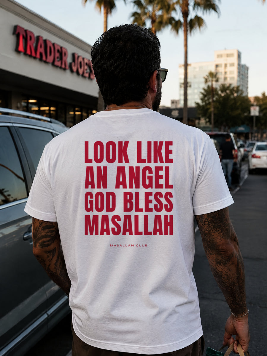 Maşallah Club Angel Tee Kırmızı Blok, sırt baskısı